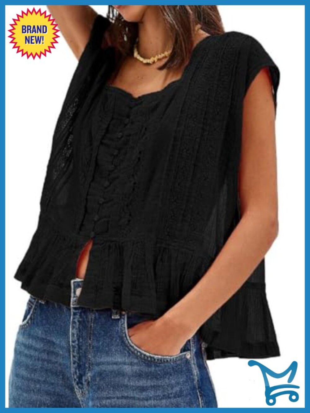 Women Pleated Crop Tank Top Lace Tie Front Sleeveless Semi Sheer Blouse